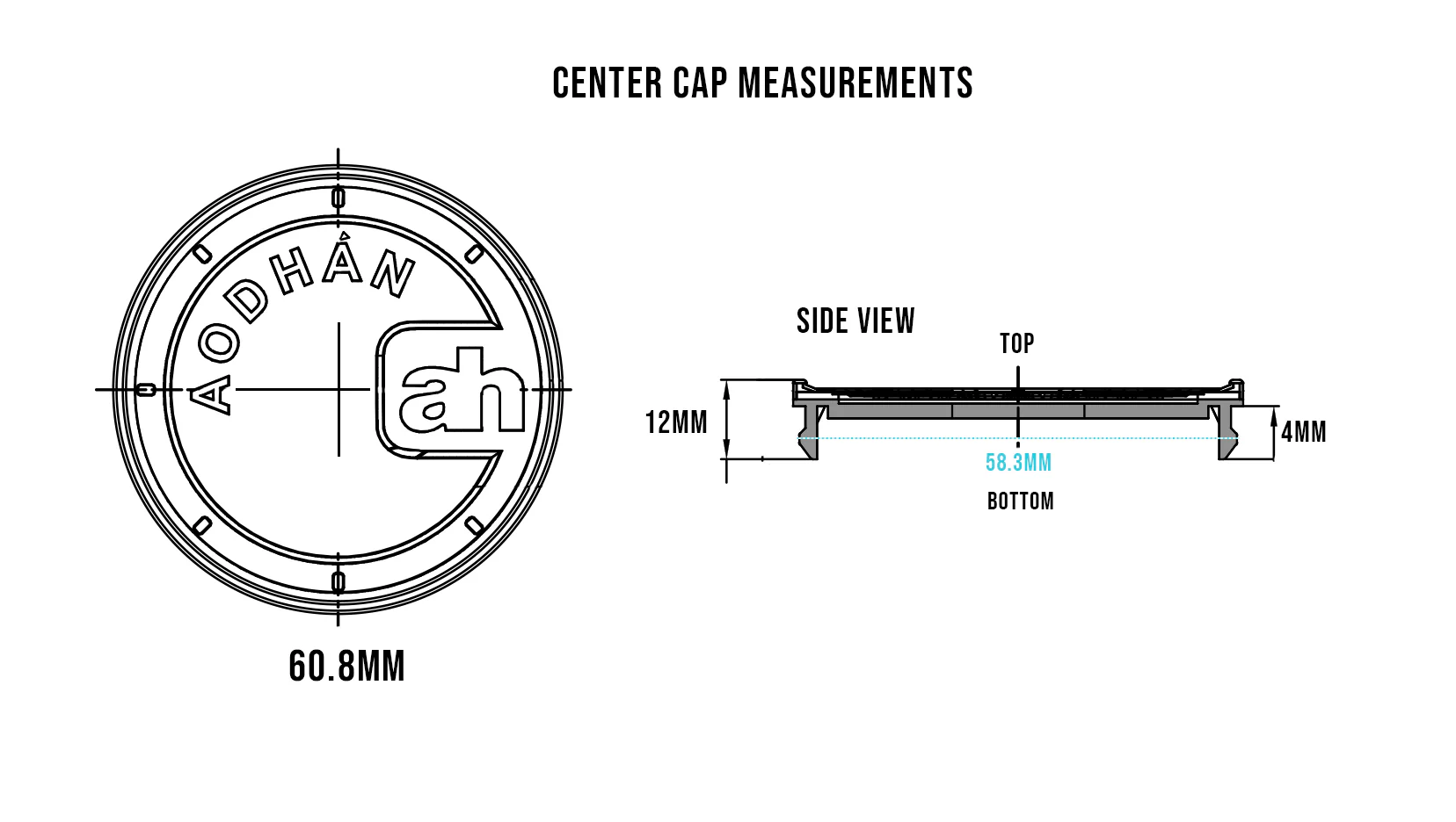 Center Cap Fits AH Series (Exclude: AH07,AH08,AH-X,AH-11) - Image 8