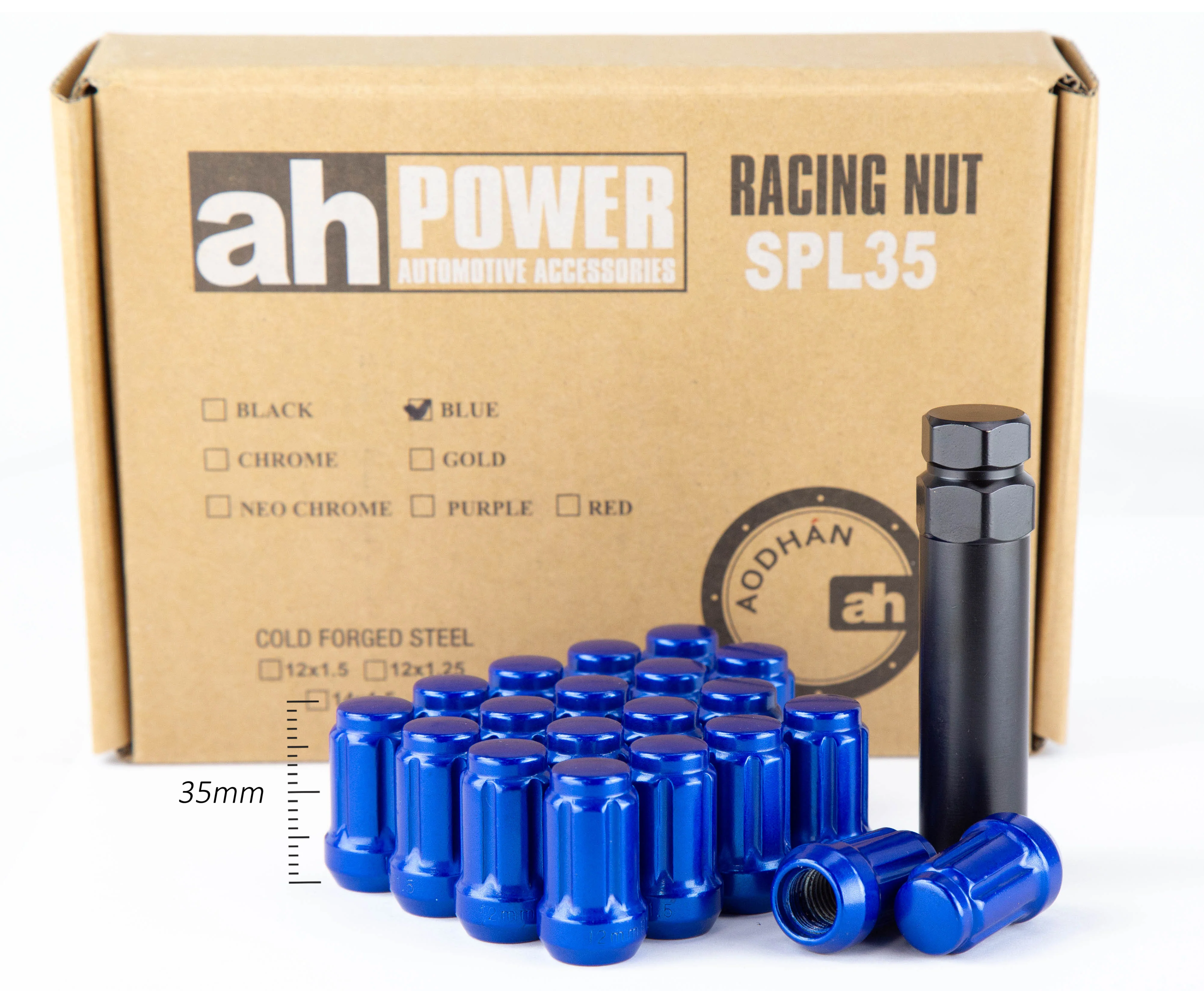 Aodhan SPL35 Spline Lug nuts Set - Conical Seat ,35mm Overall Size - Image 16