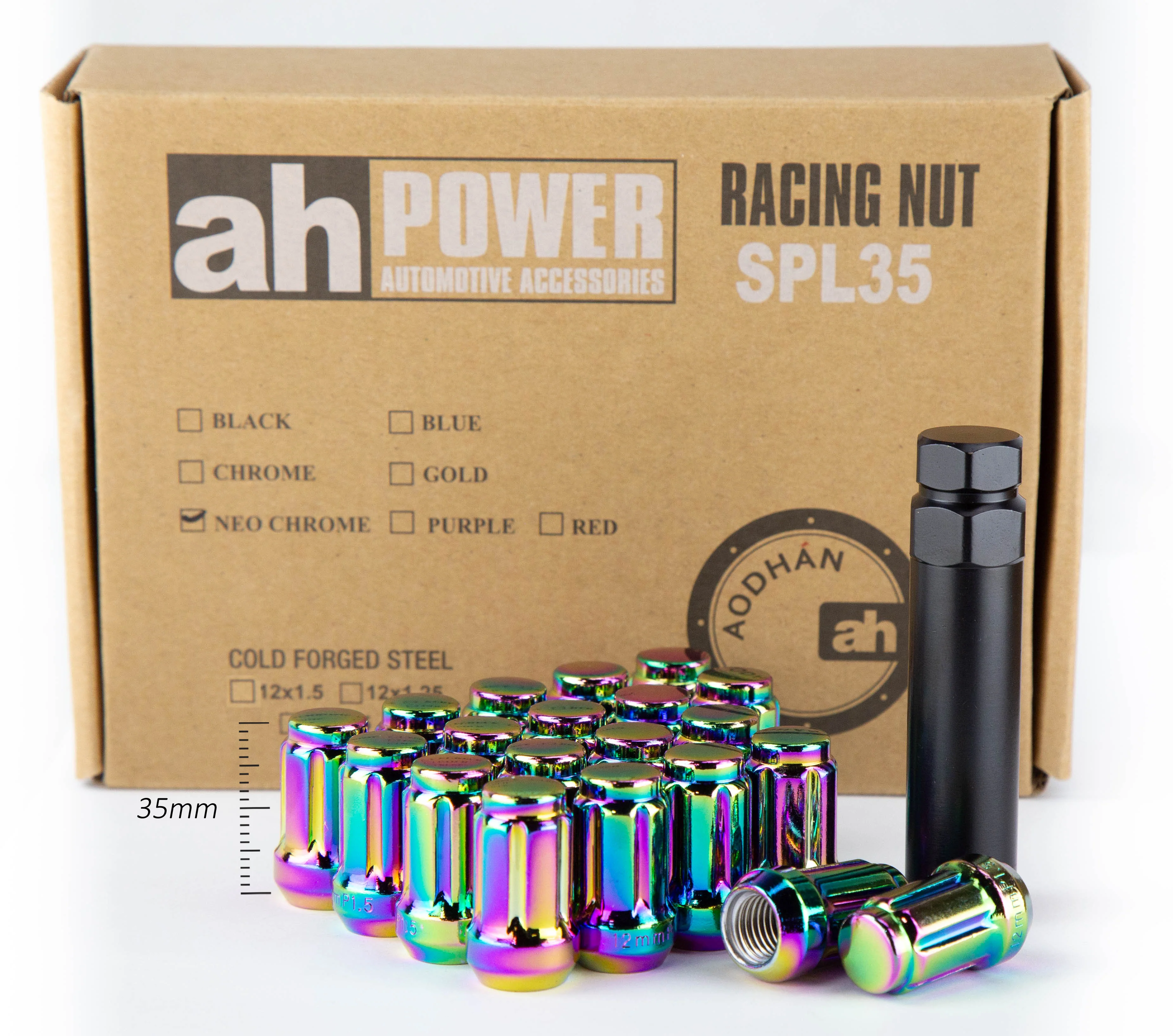 Aodhan SPL35 Spline Lug nuts Set - Conical Seat ,35mm Overall Size - Image 19