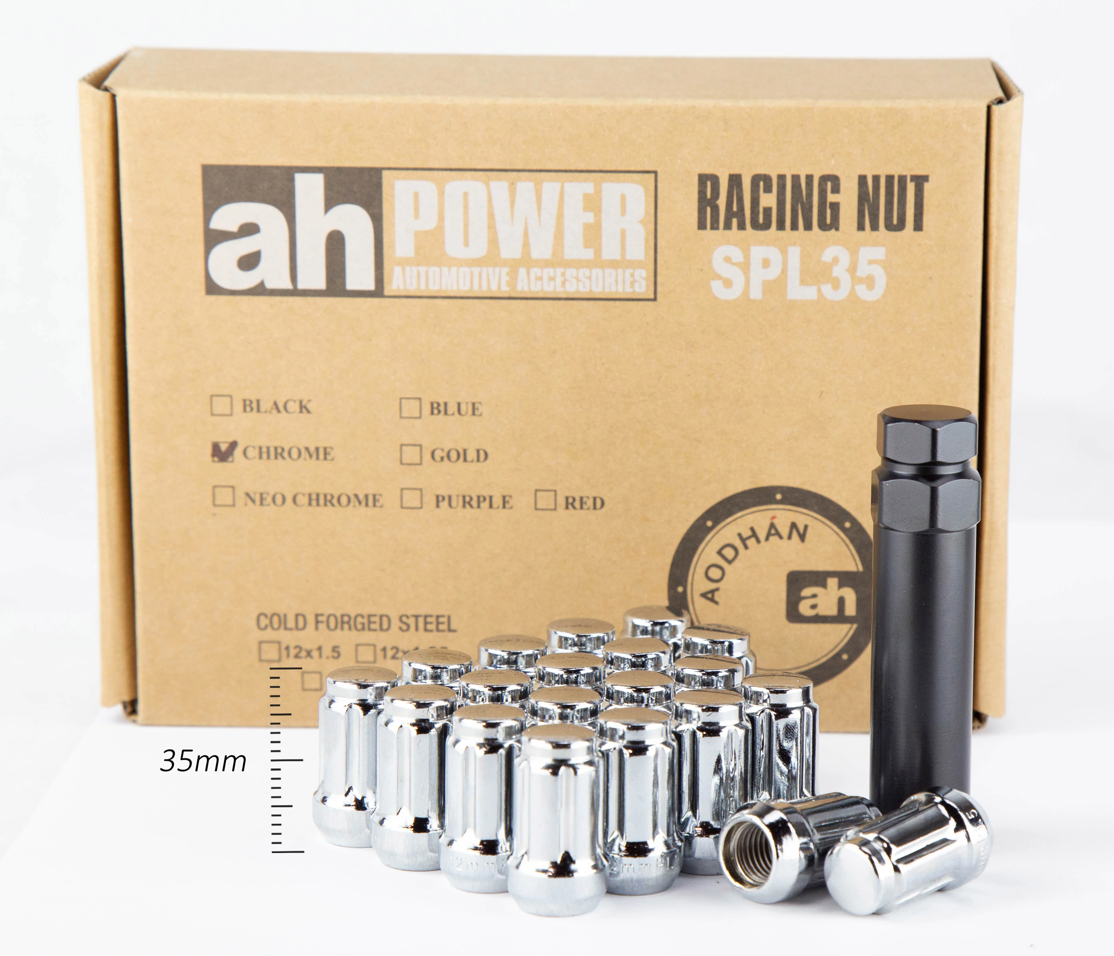Aodhan SPL35 Spline Lug nuts Set - Conical Seat ,35mm Overall Size - Image 22