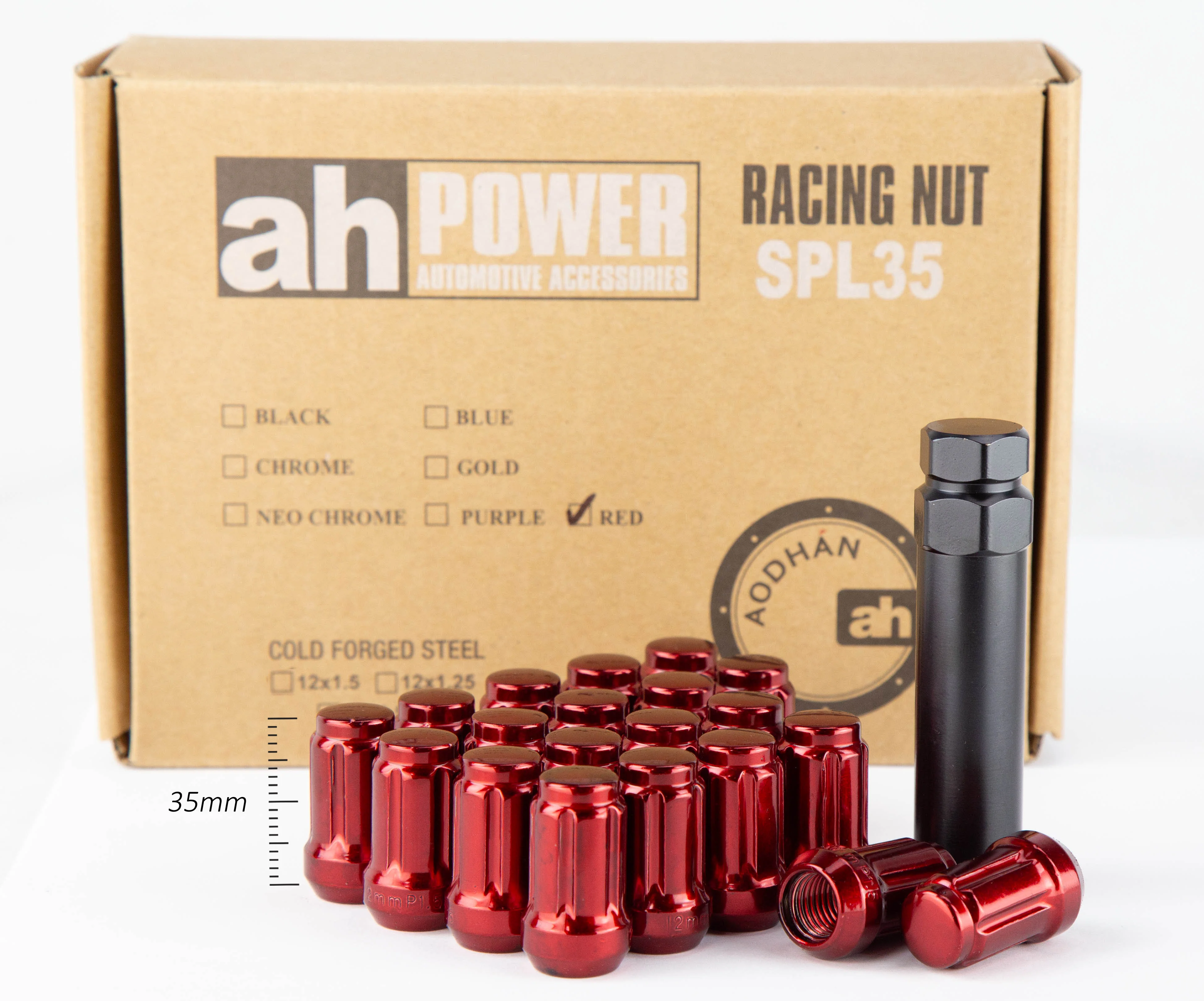 Aodhan SPL35 Spline Lug nuts Set - Conical Seat ,35mm Overall Size - Image 25