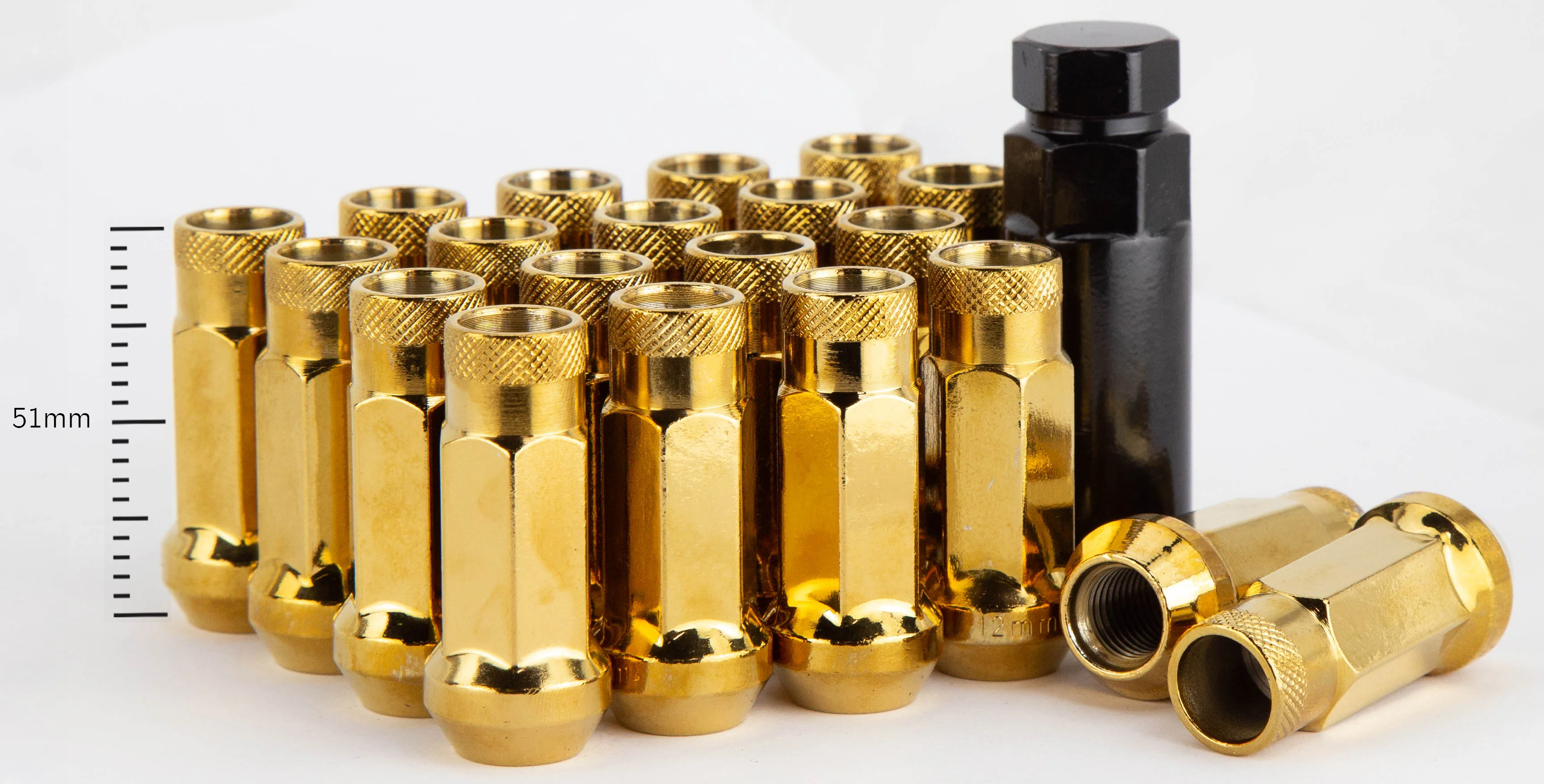 Aodhan XT51 Extended Open End Lug Nut Set – Conical Seat, 51mm Overall Length - Image 4