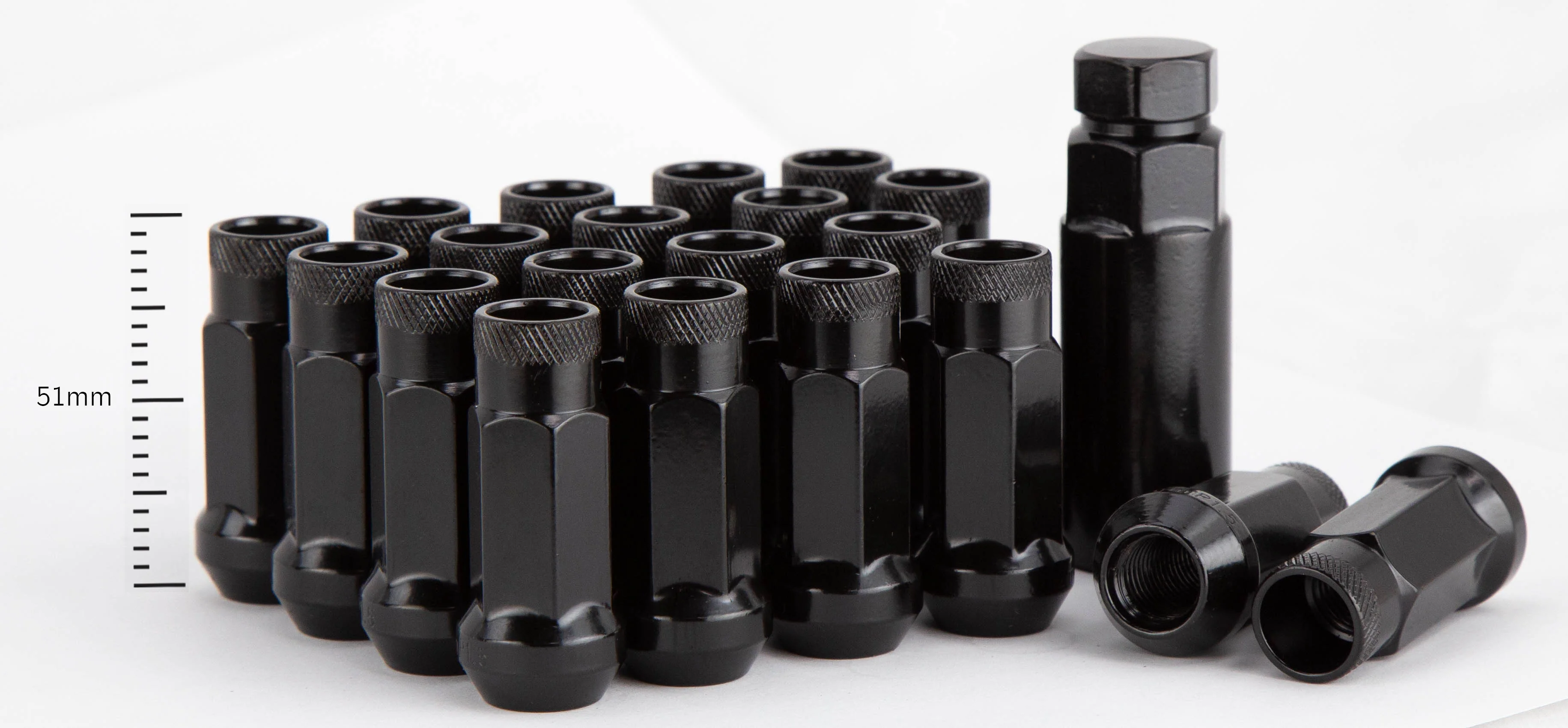 Aodhan XT51 Extended Open End Lug Nut Set – Conical Seat, 51mm Overall Length - Image 7